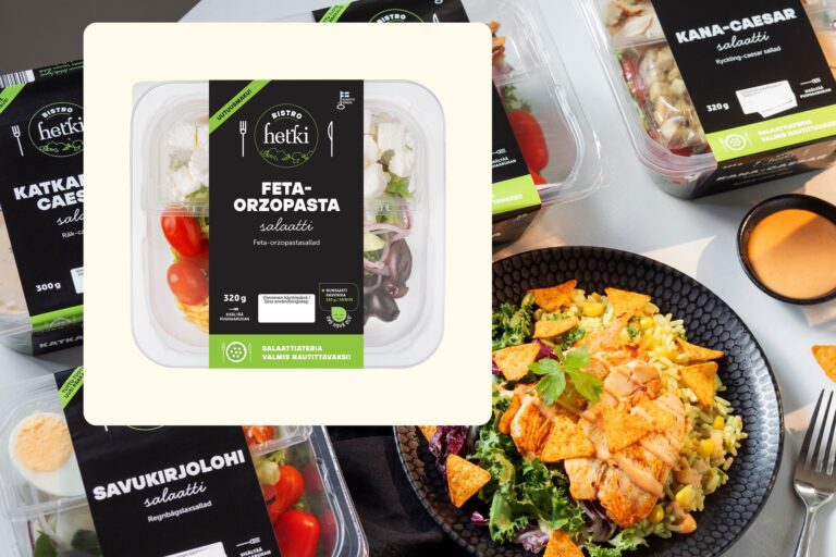 Hetki Bistro Feta-orzopastasalaatti -valmissalaatti pakkauksessa